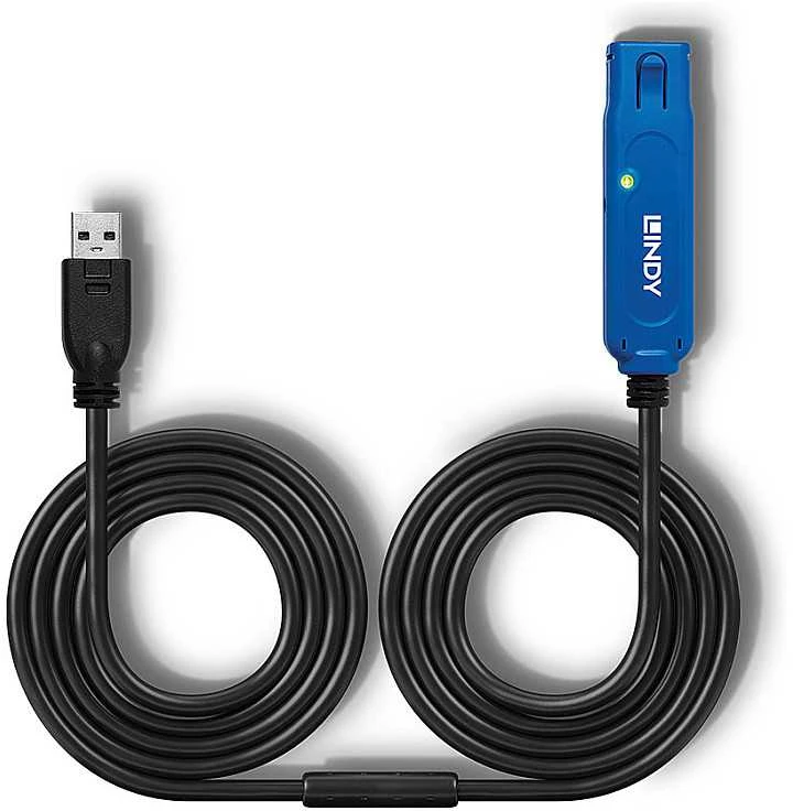USB Prailginimo Laidas - LINDY USB 3.0 Prailginimo Laidas Pro Extend Type M/F, 8 m, Juodas