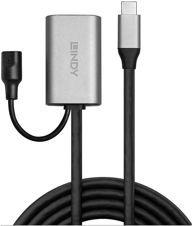 USB Prailginimo Laidas - LINDY USB 3.2 5Gbps C/C Aktyvus Prailginimo Laidas, 5 m, Juodas