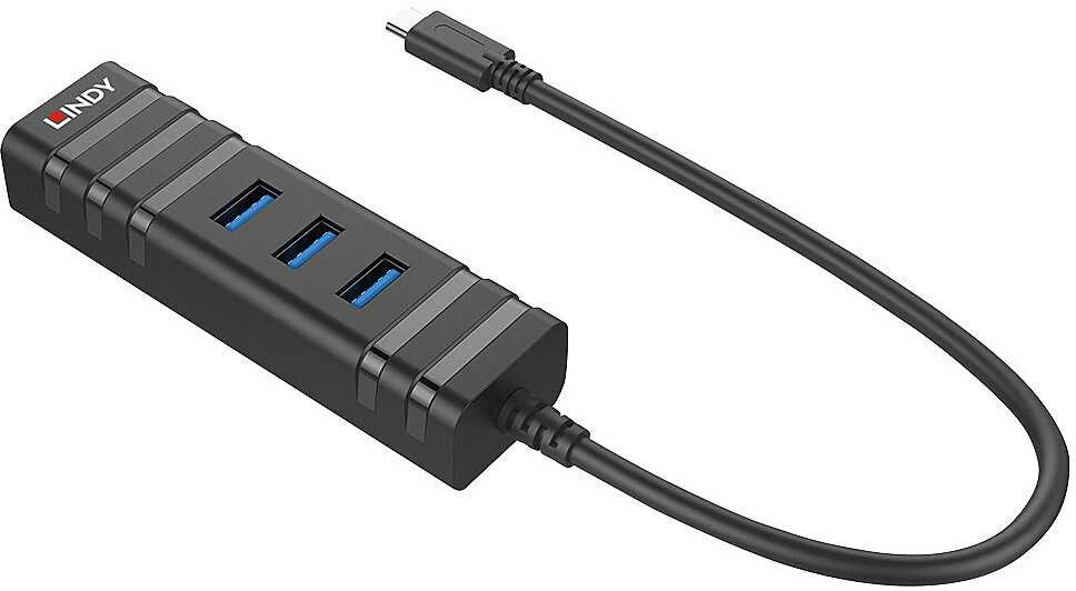 LINDY USB-C šakotuvas su trimis USB 3.2 jungtimis