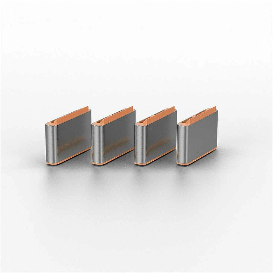 USB Priedas - LINDY USB C Prievado Blokatorių Rinkinys, 4 vnt + raktas, ABS, Oranžinis