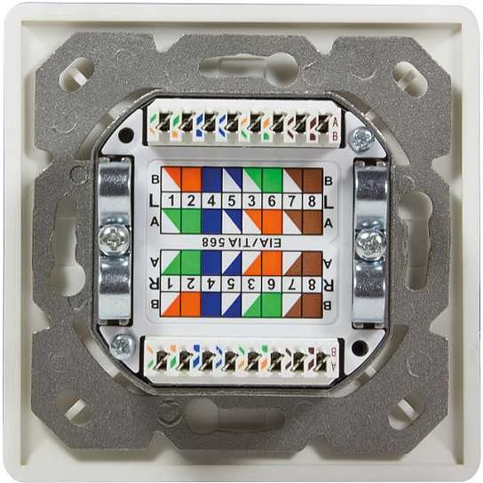 LogiLink LogiLink Cat.6A Anschlussdose, 2x RJ45,baltas, waagerecht - NP0123