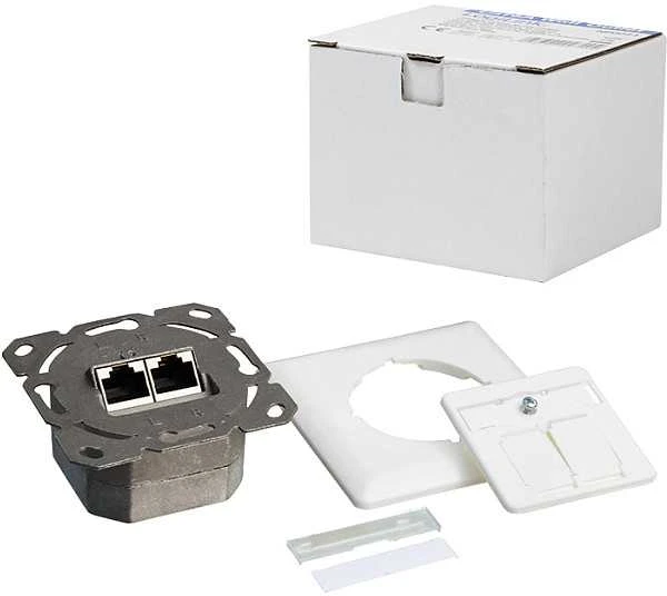 LogiLink LogiLink Cat.6A Anschlussdose, 2x RJ45,baltas, waagerecht - NP0123