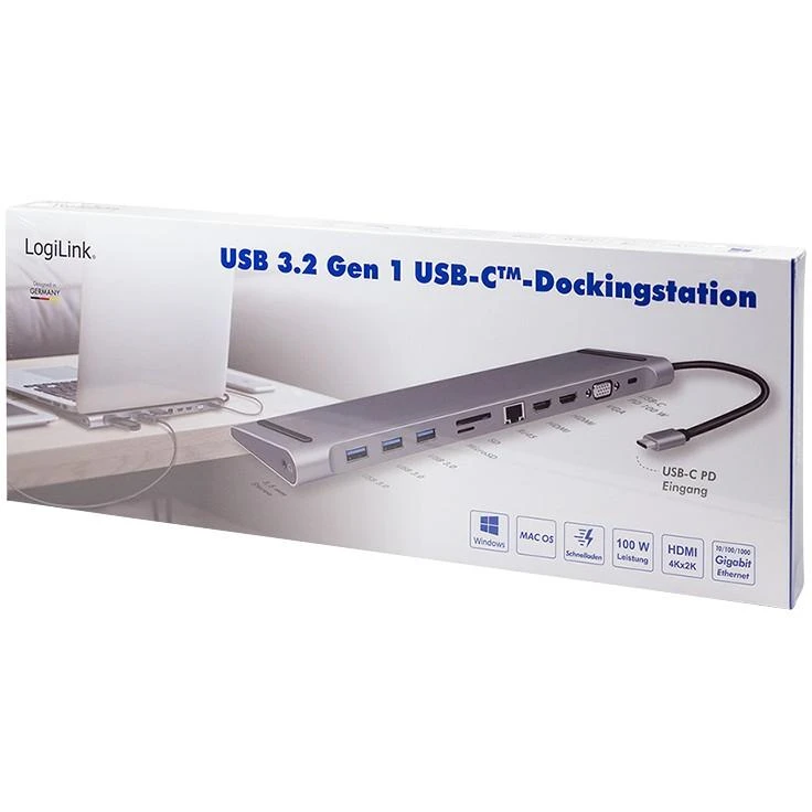 LOGILINK UA0373 USB 3.2 Gen 1 prijungimo stotis USB-C 11 prievadų PD