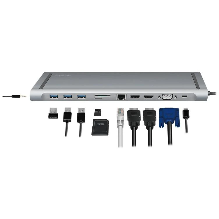 LOGILINK UA0373 USB 3.2 Gen 1 prijungimo stotis USB-C 11 prievadų PD