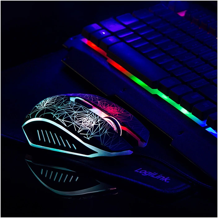 Logilink | Gaming-Set, klaviatūra, pelė ir pelės kilimėlis | ID0185 | Klaviatūra, Pelė and Pad Set | su laidu | su pele | DE