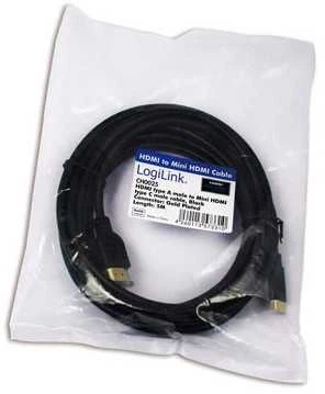 „Logilink“ | HDMI į „Mini HDMI High Speed“ | CH0021 | HDMI kištukas (A tipo) | „Mini-HDMI“ (C tipo) kištukas | HDMI į HDMI | 1 m
