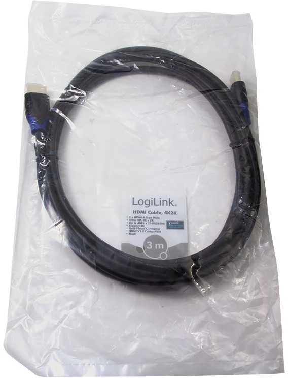 LOGILINK CH0063 LOGILINK – 4K HDMI didelės spartos kabelis su eternetu, 4K2K/60Hz, 3m