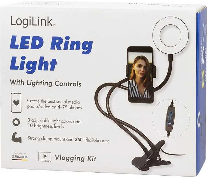 Žiedinė lempa LogiLink Išmanusis telefonas-uchwyt do lampy pierścieniowej DM 8.5cm