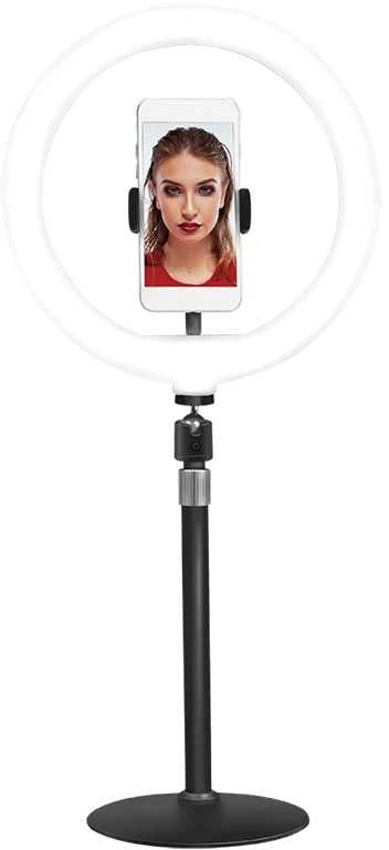 Dėklas Žiedinė lempa LogiLink Tripod for ring light for smartfon su pultu DM 25cm