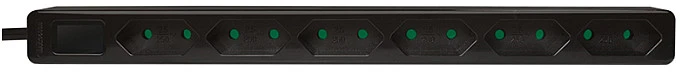 LogiLink 6 gniazd 1.5m juoda | LPS231B