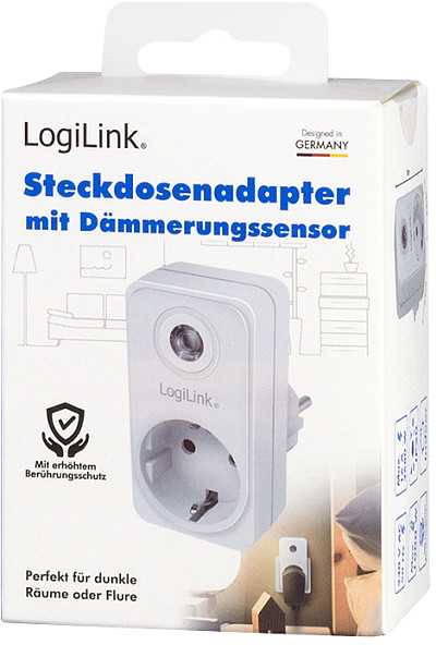 LogiLink LogiLink Steckdosenadapter mit Dämmerungssensor, 1xCEE 7/3
