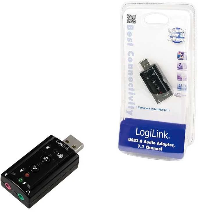 LogiLink USB 7.1 garso adapteris su valdymo mygtukais