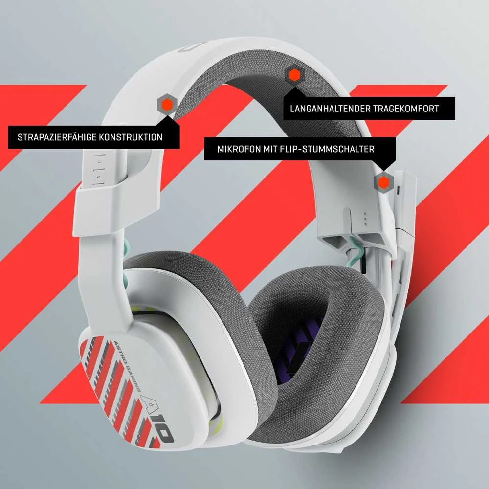 Ausinės LOGITECH ASTRO A10 su laidu Gaming Headsets - STAR KILLER BASE - Baltas - 3.5 MM