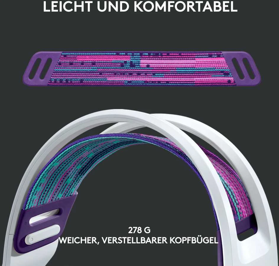 Belaidės ausinės Logitech G733, LIGHTSPEED, RGB, Baltos spalvos
