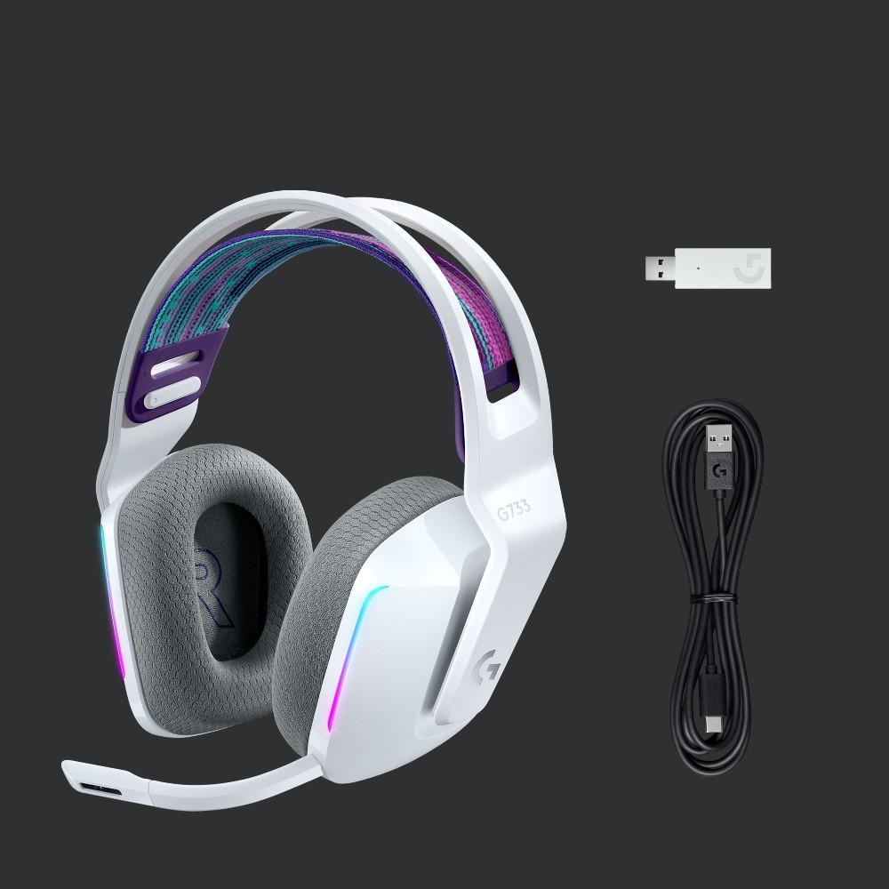 Belaidės Žaidimų ausinės Logitech G733, LIGHTSPEED, RGB, Baltos | Varle.lt