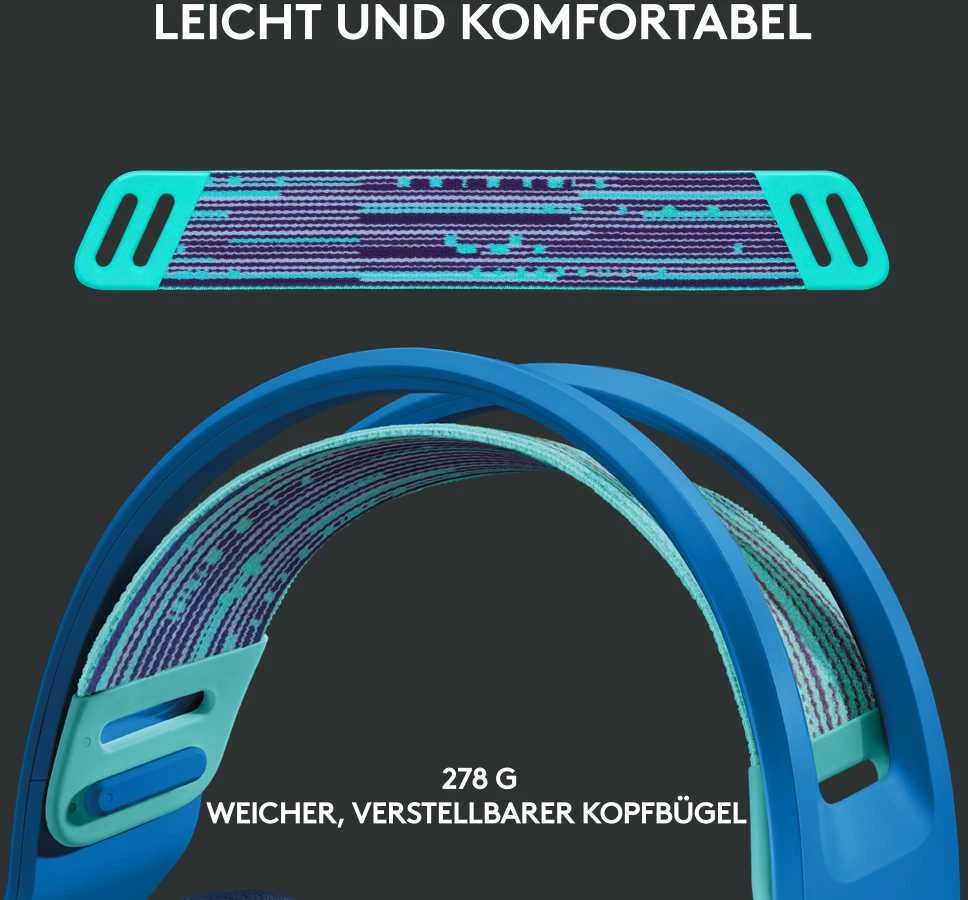Belaidės ausinės Logitech G733, LIGHTSPEED, RGB, Mėlynos spalvos