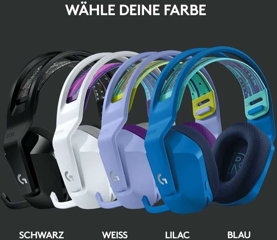 Belaidės ausinės Logitech G733, LIGHTSPEED, RGB, Mėlynos spalvos