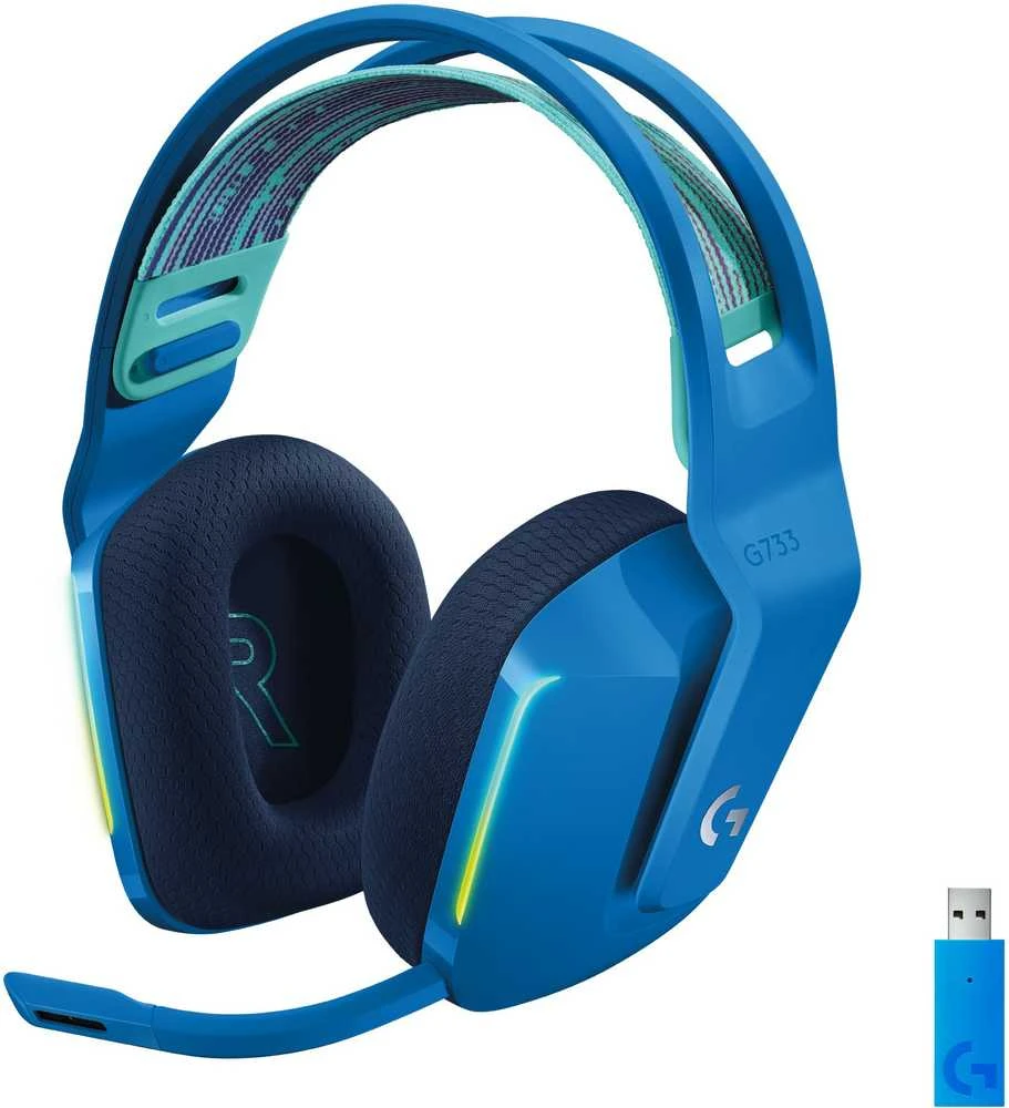 Belaidės ausinės Logitech G733, LIGHTSPEED, RGB, Mėlynos spalvos