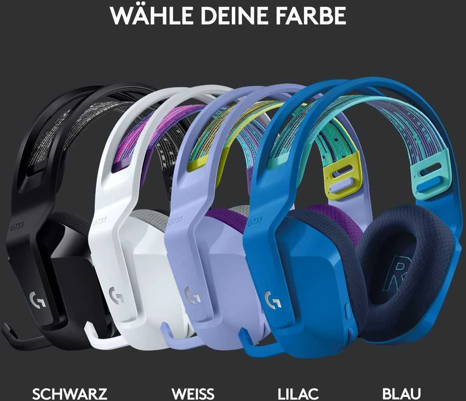 Belaidės ausinės Logitech G733, LIGHTSPEED, Violetinės spalvos