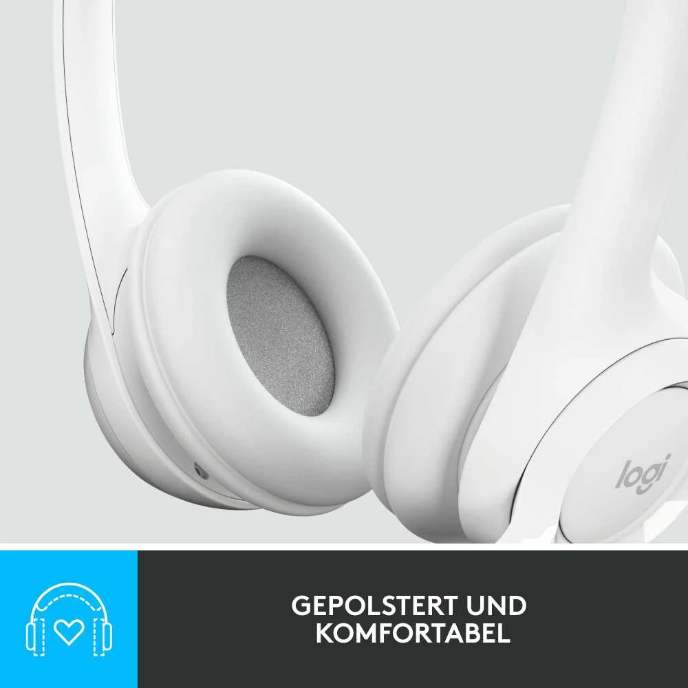Ausinės Logitech H390, su laidu, Baltos