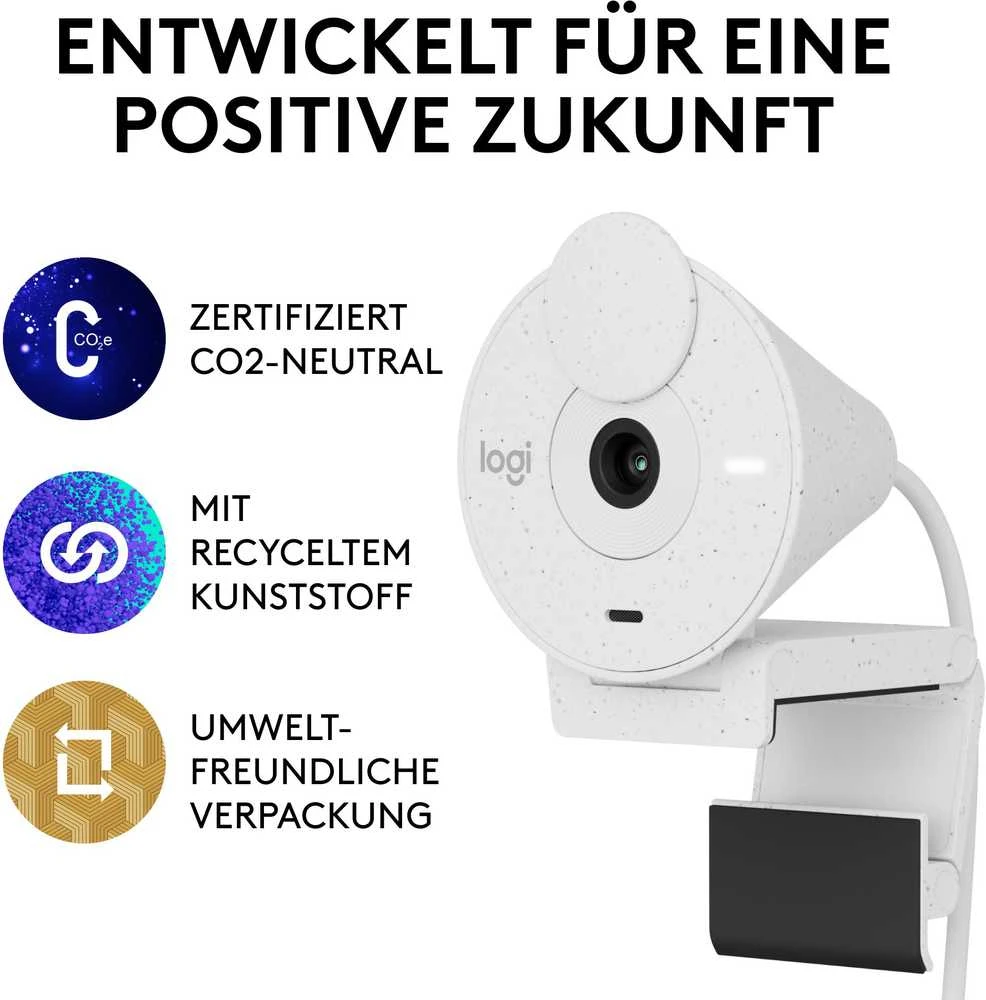 Internetinė kamera Logitech Brio 300, balta