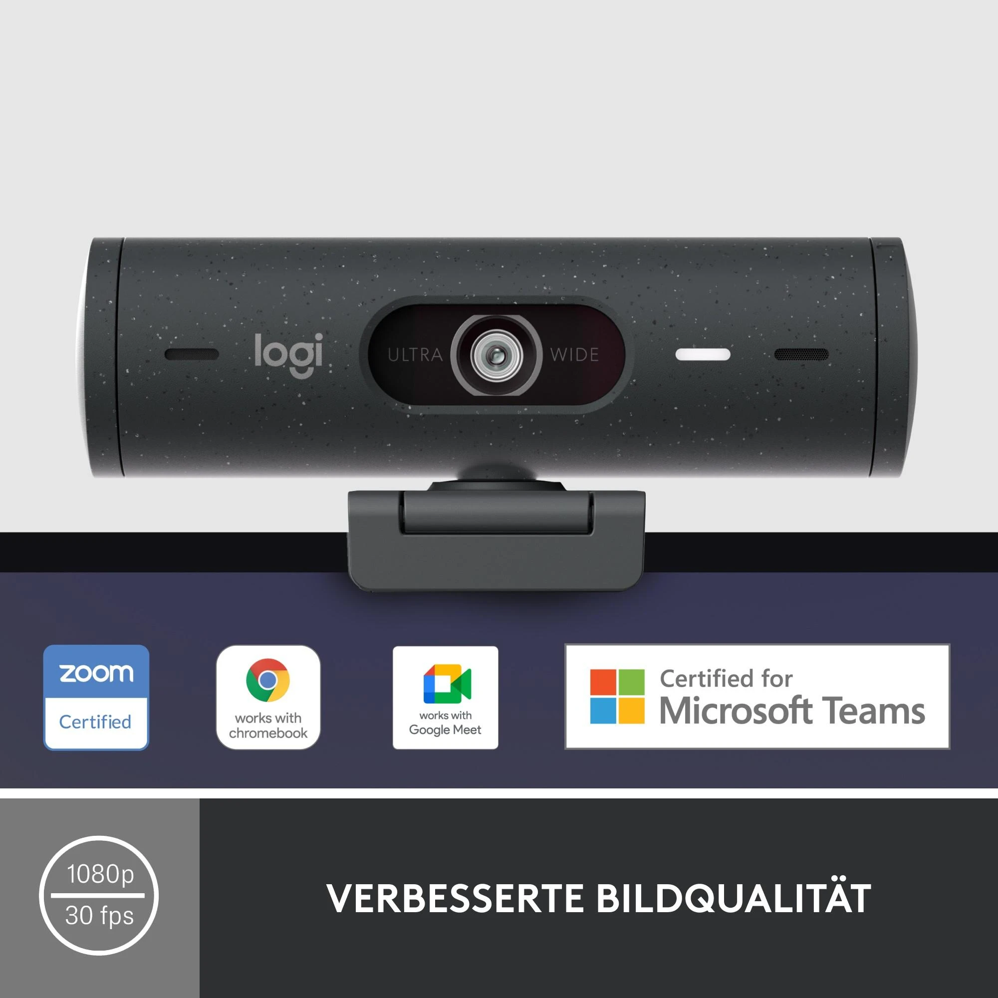 Internetinė kamera Logitech BRIO 500, Grafito spalvos