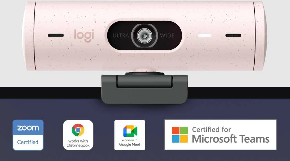 Internetinė kamera Logitech BRIO 500, Rožinės spalvos