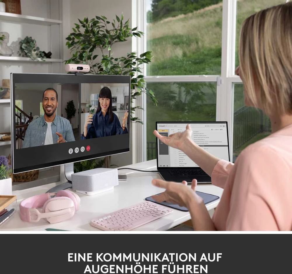 Internetinė kamera Logitech BRIO 500, Rožinės spalvos