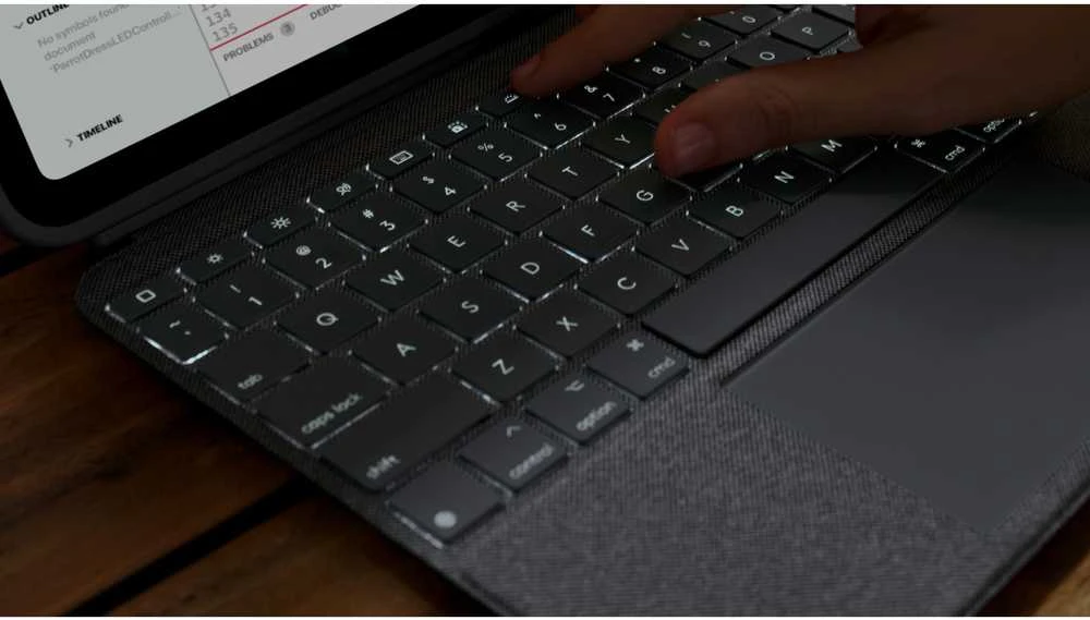 Logitech „COMBO TOUCH“ KIŠENINIS KIŠENINIS „IPAD“ (10 KARTOS) – „OXFORD Pilkas ESP“ – „MEDITER-412“