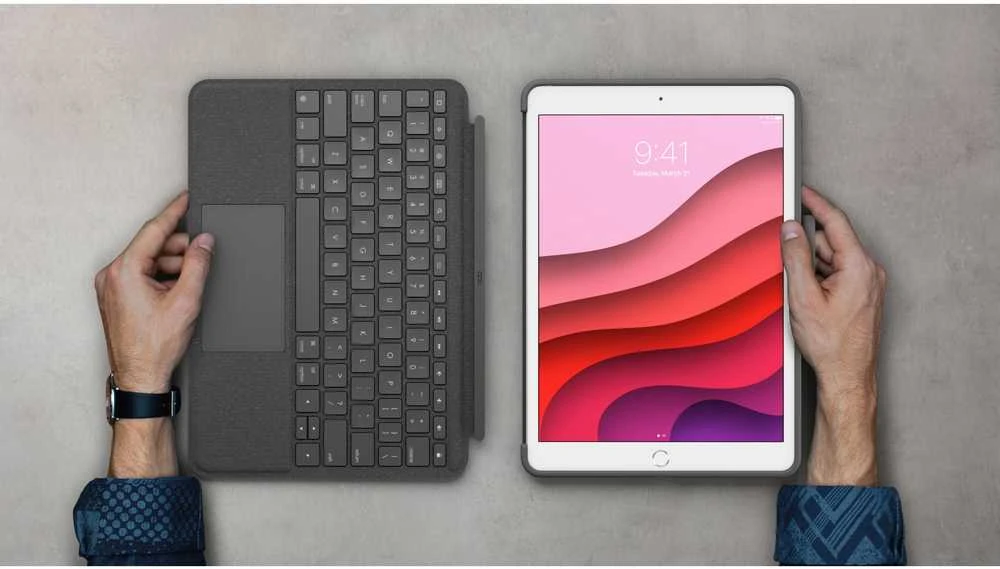 Logitech Combo Touch mobiliojo įrenginio klaviatūra QWERTZ Vokiečių Grafitas Smart Connector