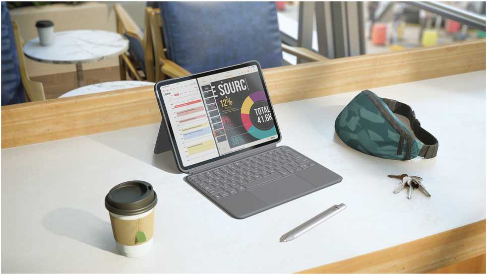 Klaviatūra ir pelė Kit Logitech Combo Touch for iPad Air 11-inch (M2)