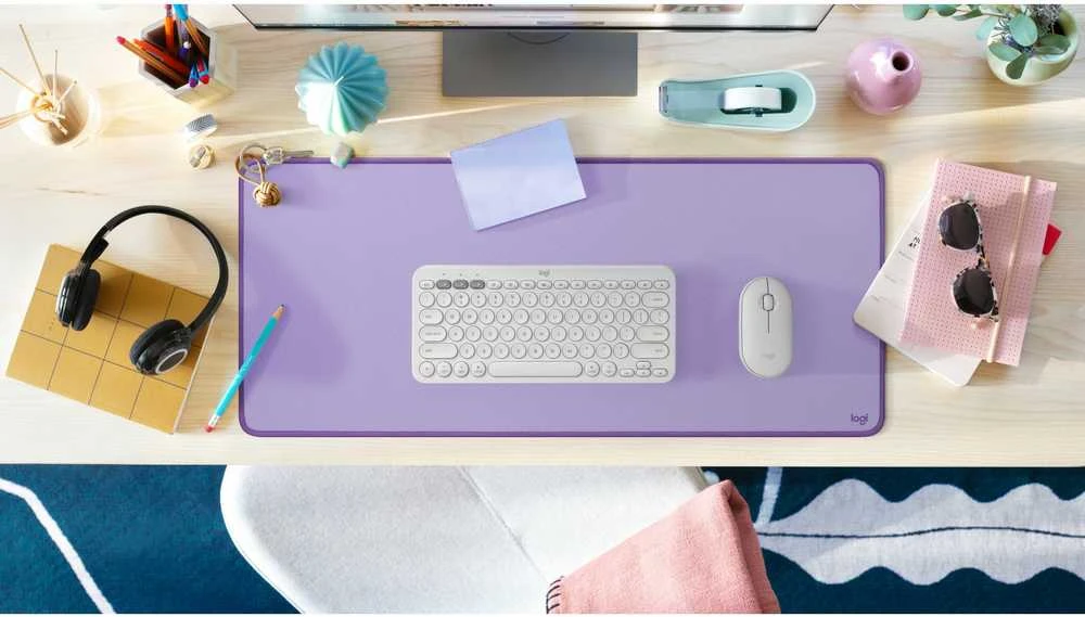Pelės kilimėlis LOGITECH Desk Mat Studio Series, Tamsiai rožinė spalva