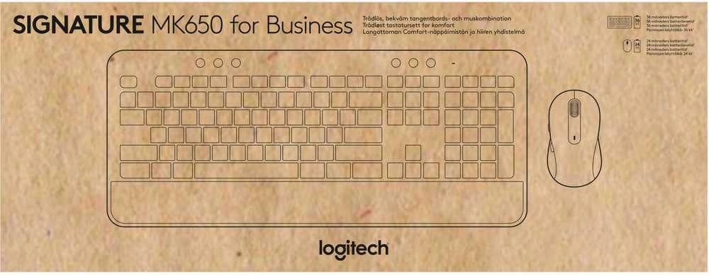 Klaviatūra Logitech Klaviatūros ir pelės rinkinys Signature MK650 Combo For Business - Baltas