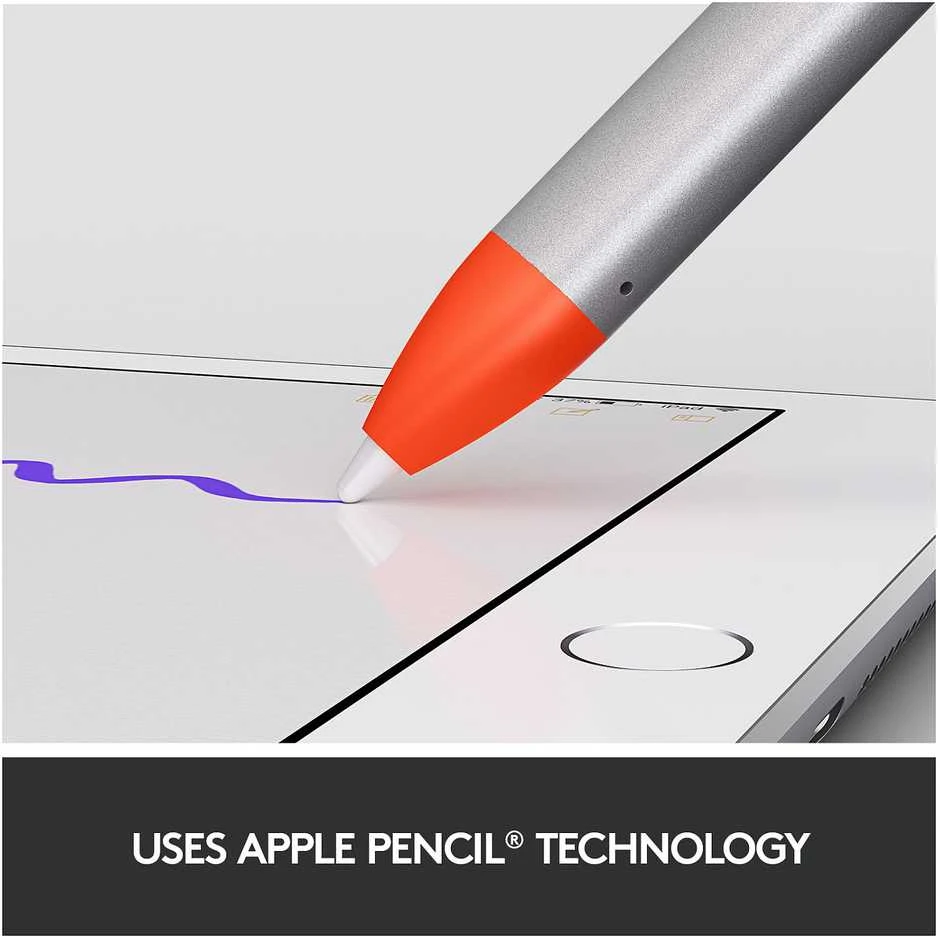 Logitech Crayon, rašiklis (sidabrinis / oraninis, visiems iPad išleistiems nuo 2018 m.)