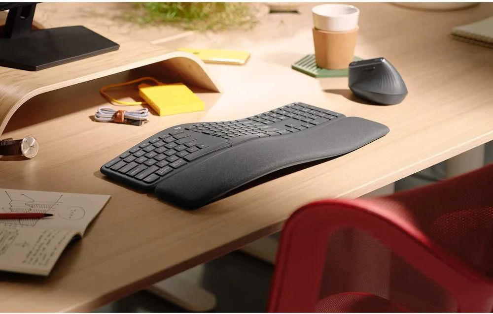 Logitech ERGO K860 belaidė klaviatūra, grafito spalvos, Skandinaviškas išdėstymas (Qwerty)
