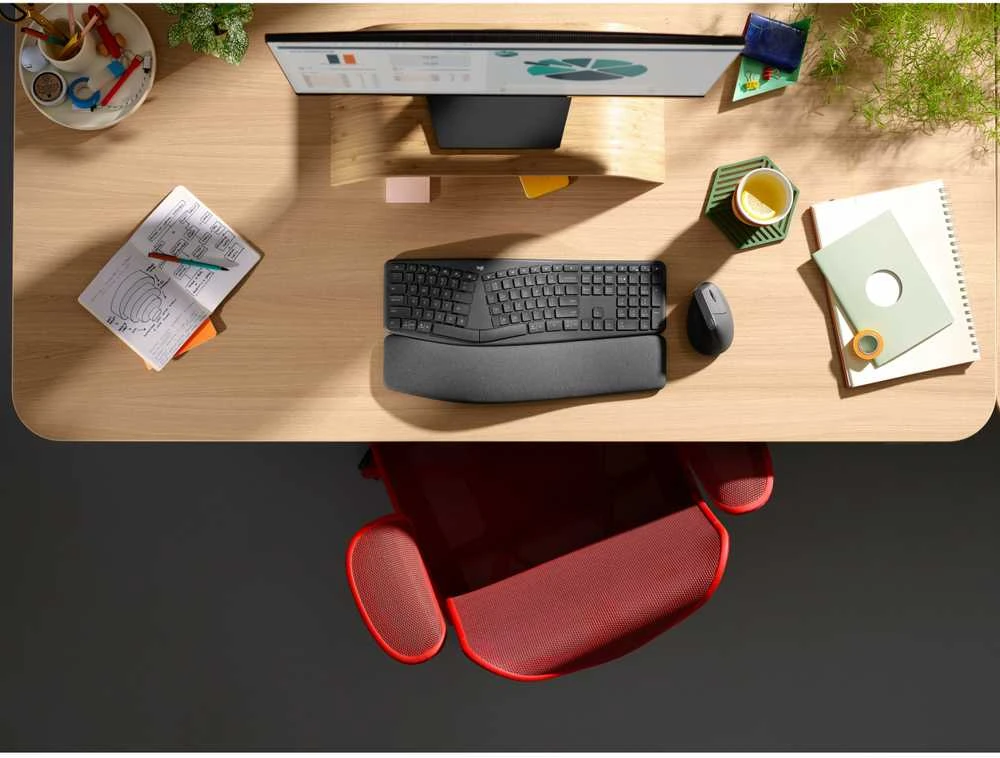 Logitech ERGO K860 SPLIT belaidė klaviatūra verslui, grafito spalvos, vokiečių kalba (Qwertz)