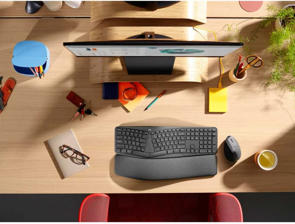 Logitech ERGO K860 SPLIT belaidė klaviatūra verslui, grafito spalvos, vokiečių kalba (Qwertz)