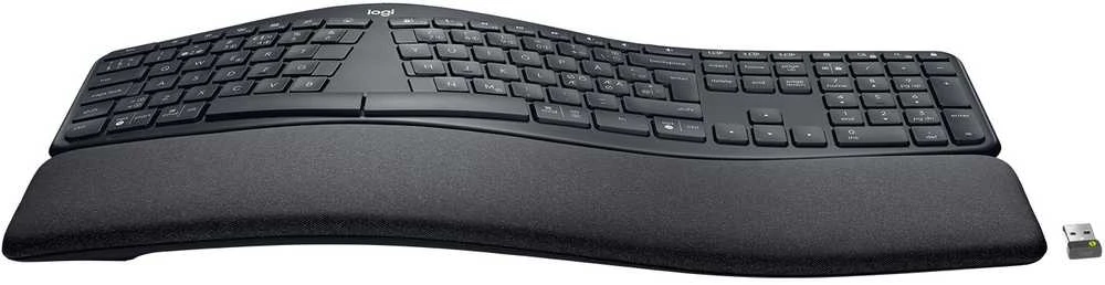 Logitech ERGO K860 SPLIT belaidė klaviatūra verslui, grafito spalvos, Suomių kalba (Qwerty)