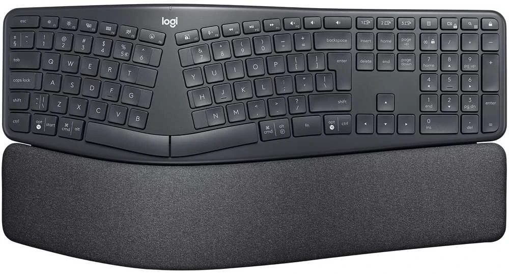 Logitech ERGO K860 SPLIT belaidė klaviatūra verslui, grafito spalvos, JAV tarptautinis išdėstymas (Qwerty)