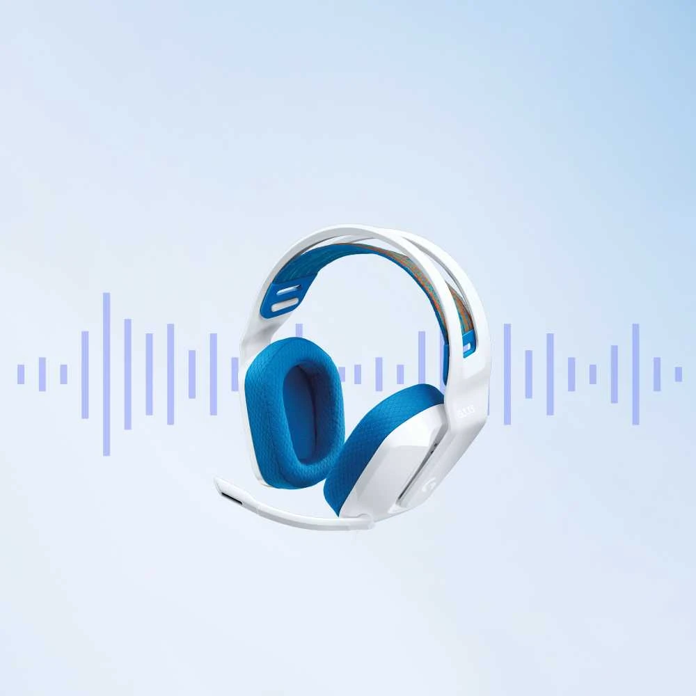 Laidinės žaidimų ausinės Logitech G335, baltos spalvos