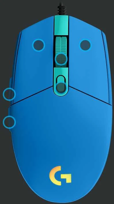 Žaidimų pelė Logitech G203 Lightsync RGB, Mėlyna