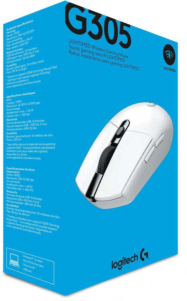 Belaidė žaidimų pelė Logitech G305 Hero, Lightspeed, Balta
