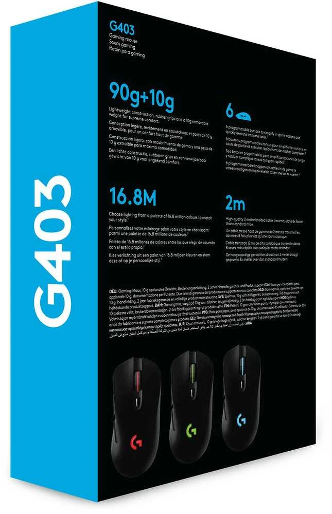 Laidinė pelė žaidimams Logitech G403 Hero, Lightsync RGB, Juodos spalvos