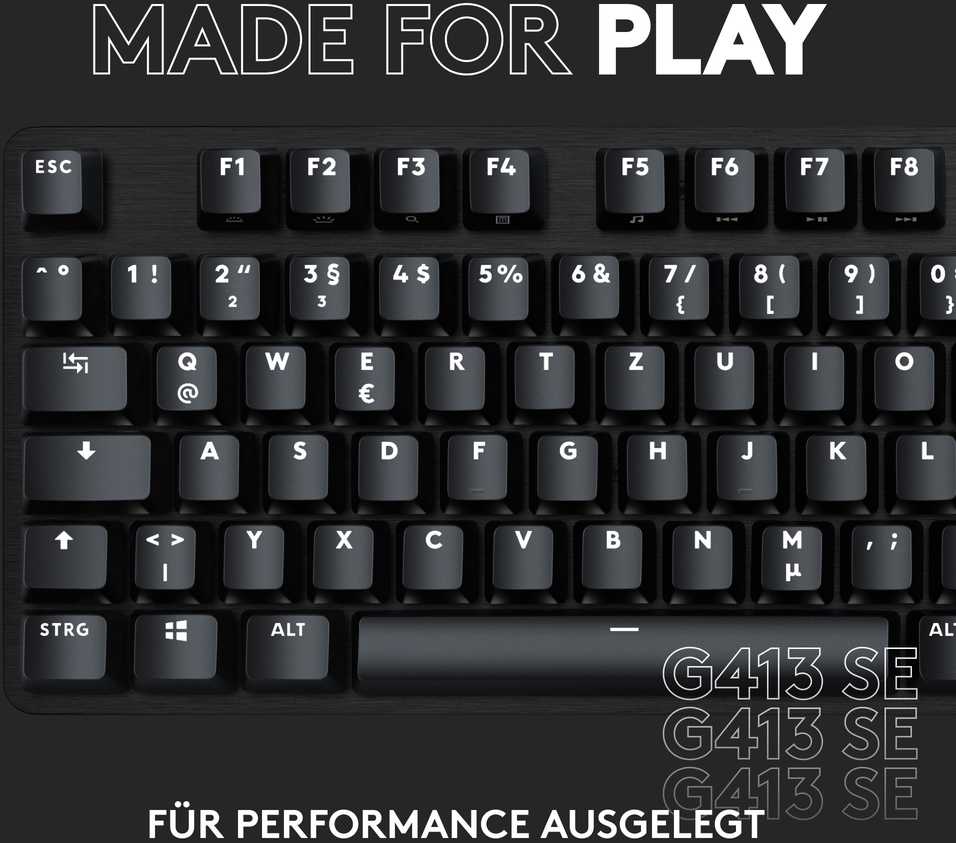 Klaviatūra Logitech G413 SE - Juodas - CH - CENTRAL -