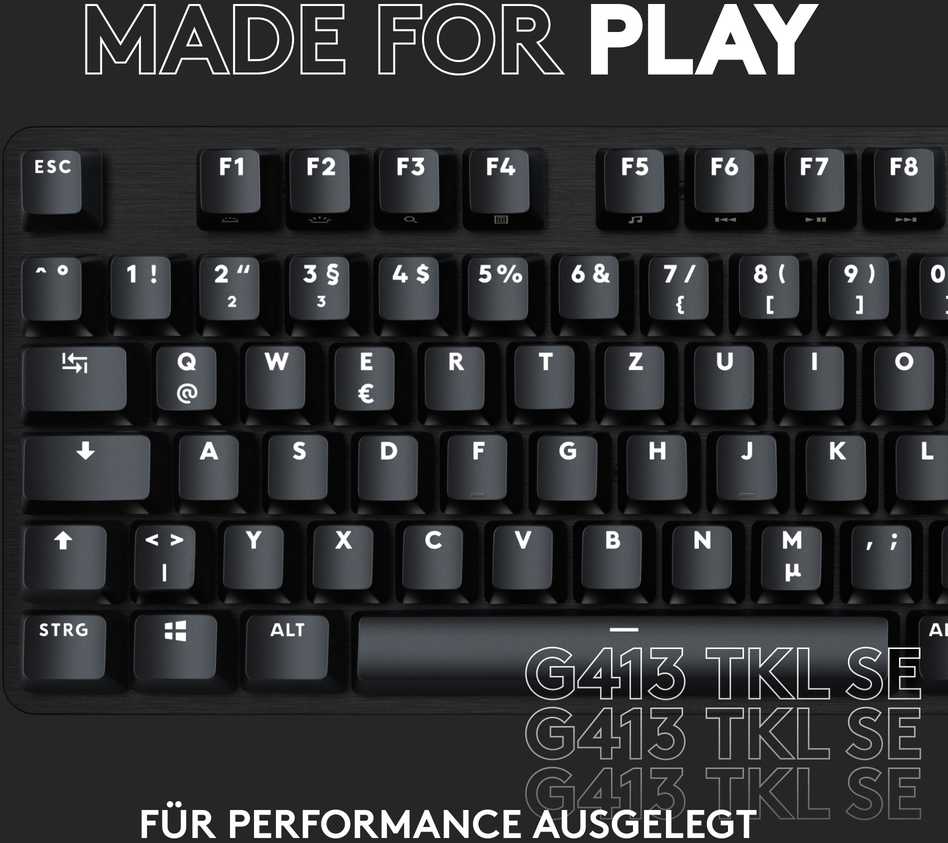 Klaviatūra Logitech G413 TKL SE - Juodas - CH - - CENTRAL