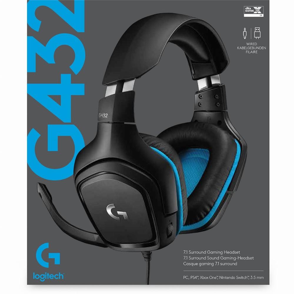 Žaidimų ausinės Logitech G432 7.1 Erdvinis Garsas, USB ir 3,5mm jungtys |  Varle.lt