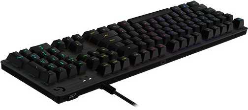 Klaviatūra Logitech G512 LightSync QWERTY (ispanų), GX Brown Tactile, anglis