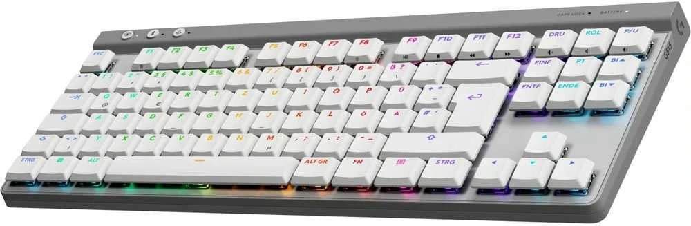 Belaidė klaviatūra Logitech G515 LIGHTSPEED TKL, Baltos spalvos, Išdėstymas: Vokiečių k. (Qwertz)