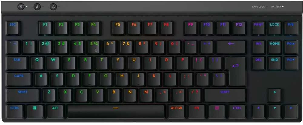 Belaidė žaidimų klaviatūra Logitech G515 LIGHTSPEED TKL Wireless Gaming, Juodos spalvos, Išdėstymas: US tarptautinis (Qwerty)