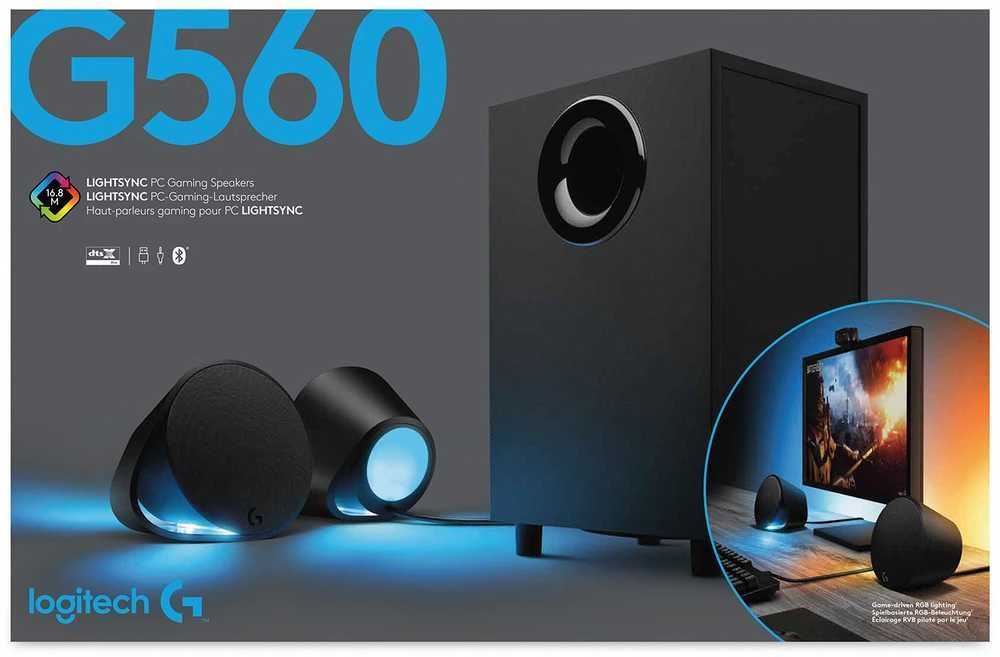 Kompiuterio kolonėlės Logitech G560 2.1 kanalai 120 W Juoda
